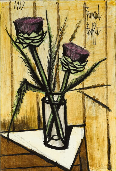 View full screen - View 1 of Lot 242. Bernard Buffet 貝爾納・布菲 | Fleurs d’artichaut 洋薊花.