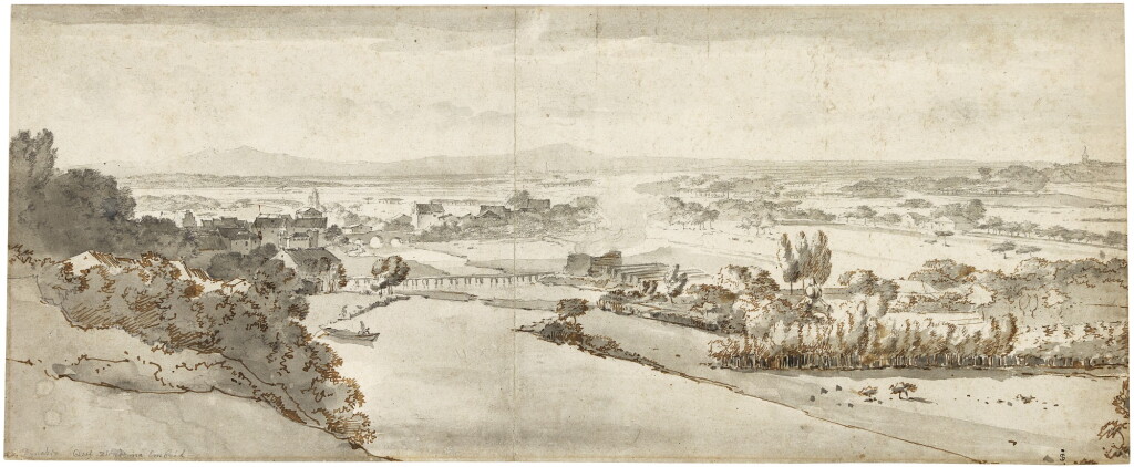 View full screen - View 1 of Lot 36. View of the Lower Rhine valley, looking from Kleve towards Emmerich.