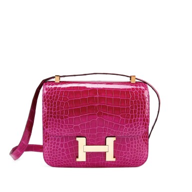 View full screen - View 1 of Lot 7823. Rose Scheherazade Shiny Alligator Constance 24 Gold Hardware, 2017.