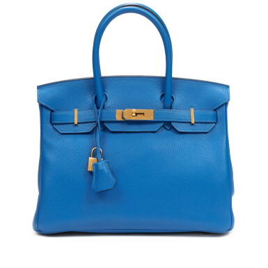 View full screen - View 1 of Lot 698. Bleu Hydra Togo Birkin 30 Gold Hardware, 2016.
