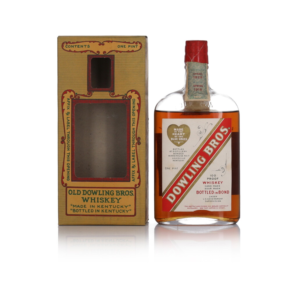 View full screen - View 1 of Lot 394. Dowling Bros 100 Proof 1916 (1 PINT).