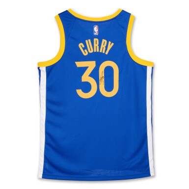 View full screen - View 1 of Lot 6. Stephen Curry Signed Golden State Warriors 2024-2025 Replica Icon Edition Jersey.