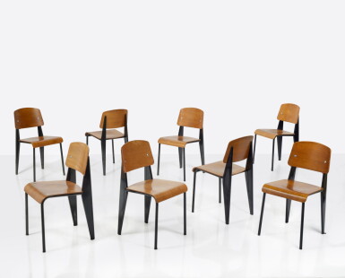 View full screen - View 1 of Lot 446. set of 8 "Standard" chairs.