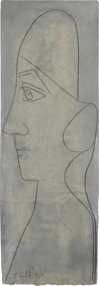 View full screen - View 1 of Lot 93. Profile (Self-Portrait Looking Left).