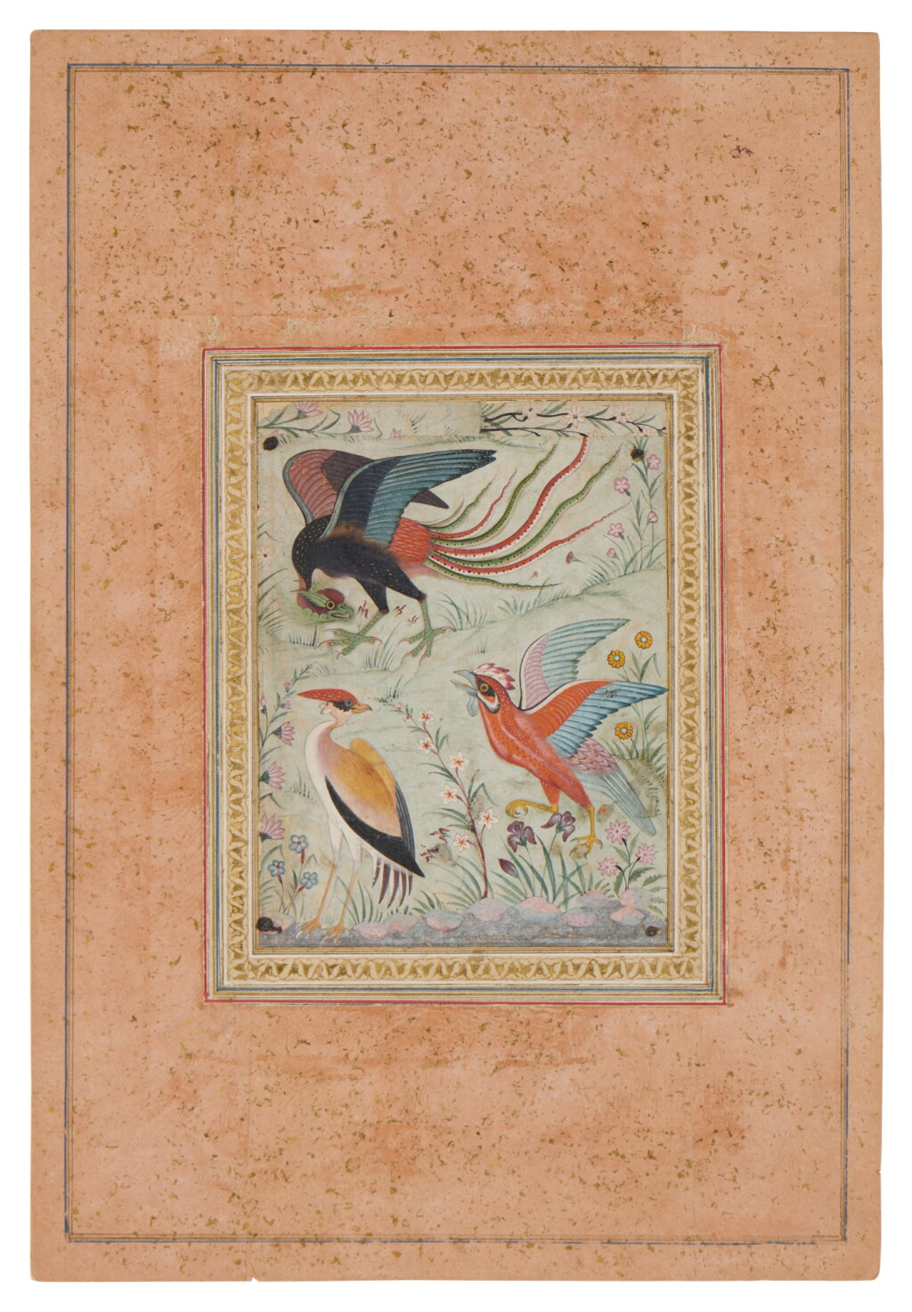 View full screen - View 1 of Lot 503. Three Wondrous Birds, Deccan, probably Golconda or Bijapur, attributable to Isma'il, circa 1620-1640.