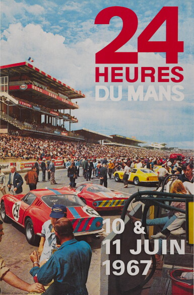 View full screen - View 1 of Lot 190. 24 HEURES DU MANS (1967) POSTER, FRENCH.