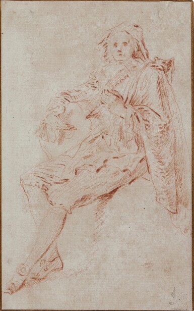 View full screen - View 1 of Lot 70. A seated musician playing the guitar.