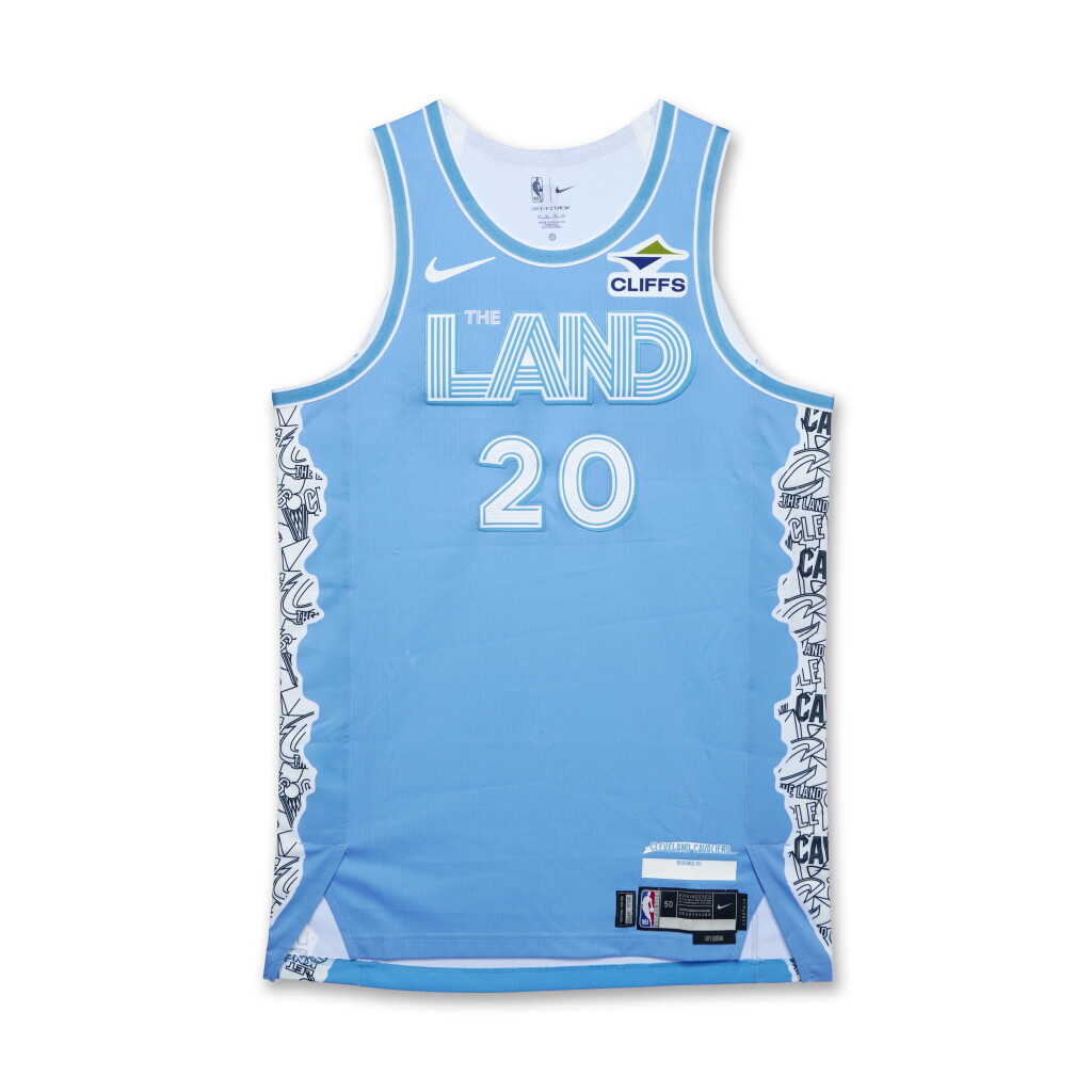 View full screen - View 1 of Lot 127. Georges Niang Cleveland Cavaliers 2024-2025 Emirates NBA Cup Game Worn City Edition Jersey .