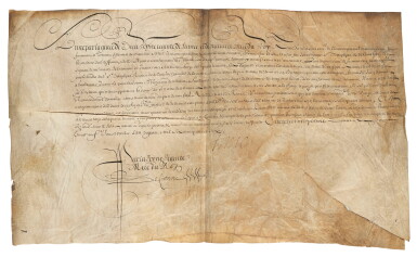 View full screen - View 1 of Lot 4. Anne of Austria | Document signed, 29 October 1646.