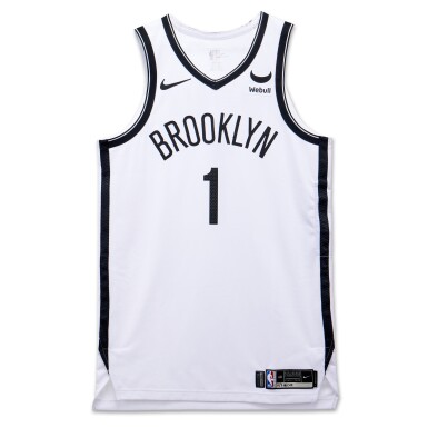 View full screen - View 1 of Lot 70. Mikal Bridges Brooklyn Nets 2023-2024 Game Worn Association Edition Jersey.
