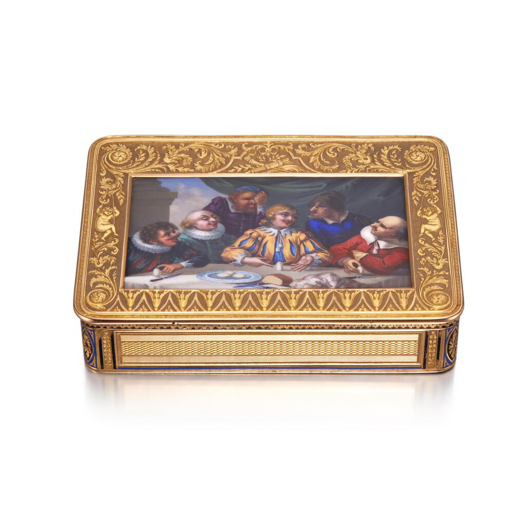 View full screen - View 1 of Lot 419. A Gold and Enamel Snuff Box, Souchay & Colins, Hanau, Circa 1805.