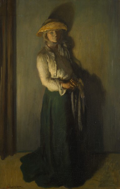 View full screen - View 1 of Lot 130. Portrait of Grace Orpen (Grace by Candlelight) .