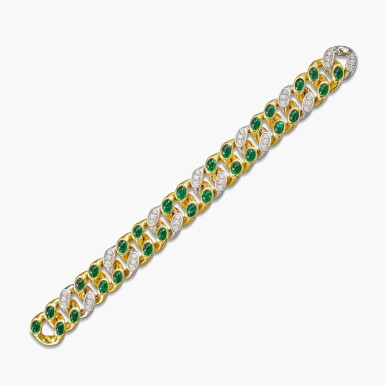 View full screen - View 1 of Lot 1615. Emerald and Diamond Bracelet | Pomellato | 祖母綠 配 鑽石 手鏈.
