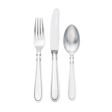 View full screen - View 1 of Lot 44. An extensive Danish silver Thread pattern flatware service, Cohr, Fredericia, 20th century.