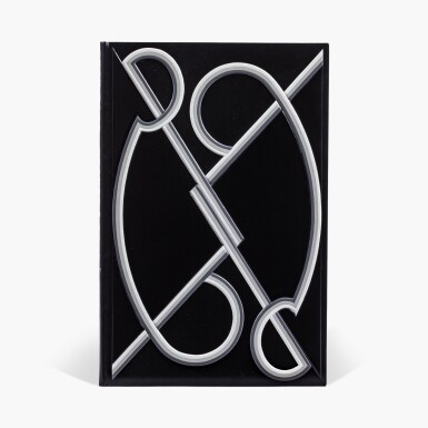 View full screen - View 1 of Lot 35. Dehors la nuit est gouvernée. 1938. Belle reliure géométrique de Martin. Édition originale. Exemplaire de tête sur Hollande hors commerce. Exemplaire de l'épouse du relieur, avec envoi et poème autographe..