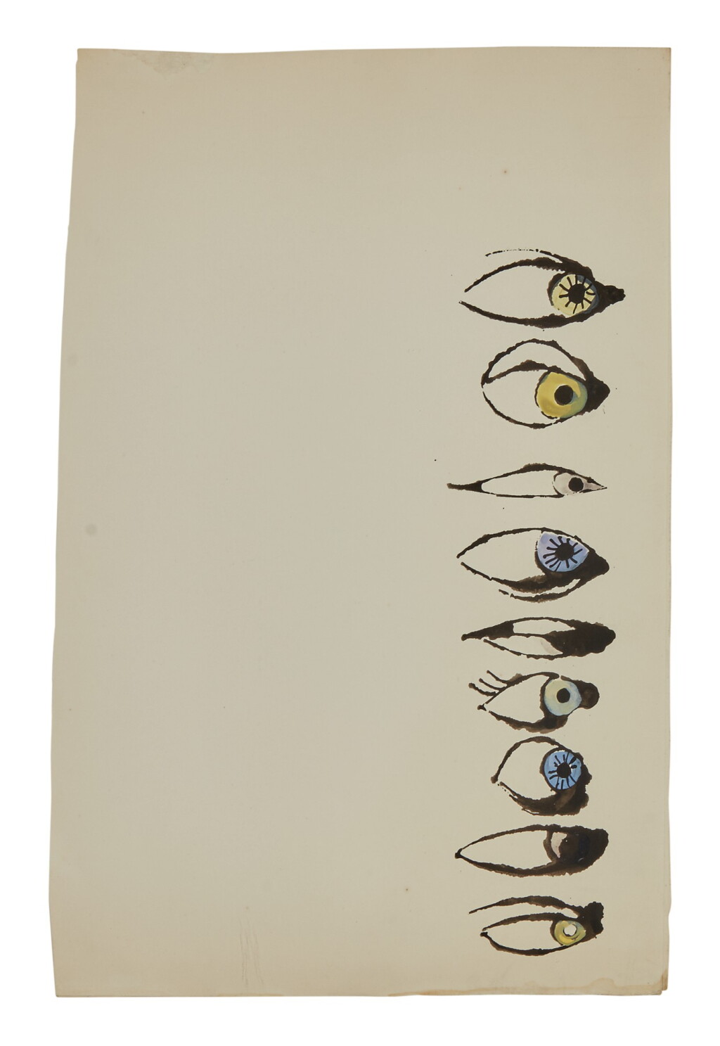 View full screen - View 1 of Lot 89. ANDY WARHOL | ROW OF EYES (BLOTTED).
