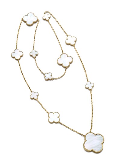 View full screen - View 1 of Lot 3. GOLD AND MOTHER-OF-PEARL NECKLACE, 'ALHAMBRA', | VAN CLEEF & ARPELS.