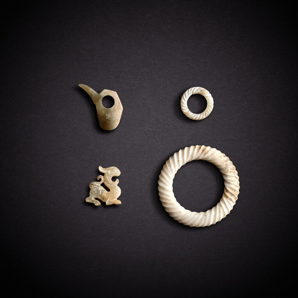 View full screen - View 1 of Lot 7908. Four jade ornaments, Eastern Zhou dynasty, Warring States period - Han dynasty | 東周戰國至漢 玉飾四件.