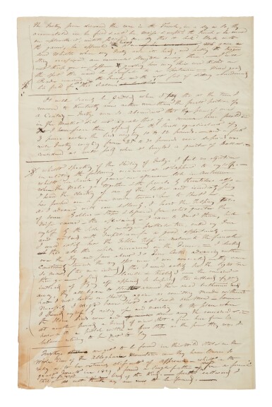 View full screen - View 1 of Lot 1313. John James Audubon | The working manuscript for Audubon's favorite, and the most American, bird.