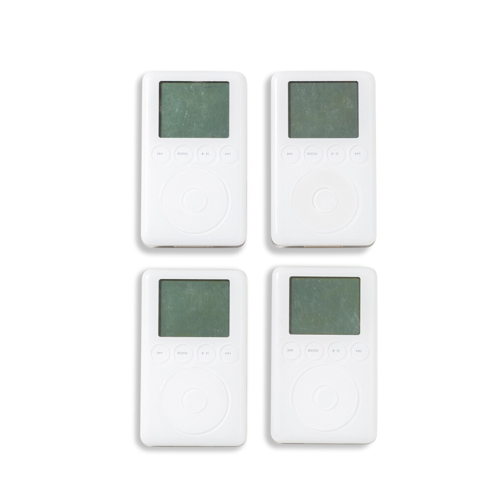 View full screen - View 1 of Lot 82. A set of four classic Apple iPods, 3rd generation, 30 Go.