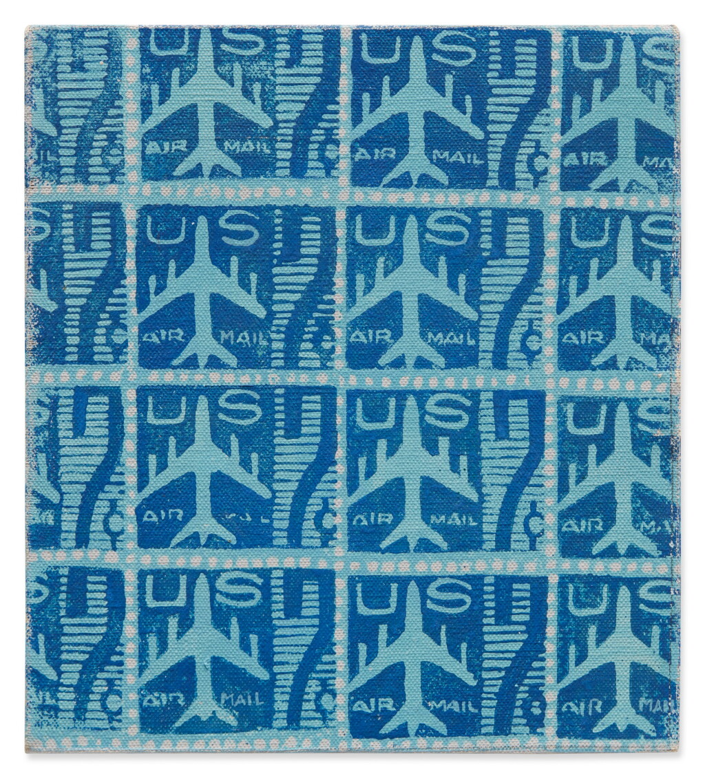 View full screen - View 1 of Lot 1. Blue Airmail Stamps.