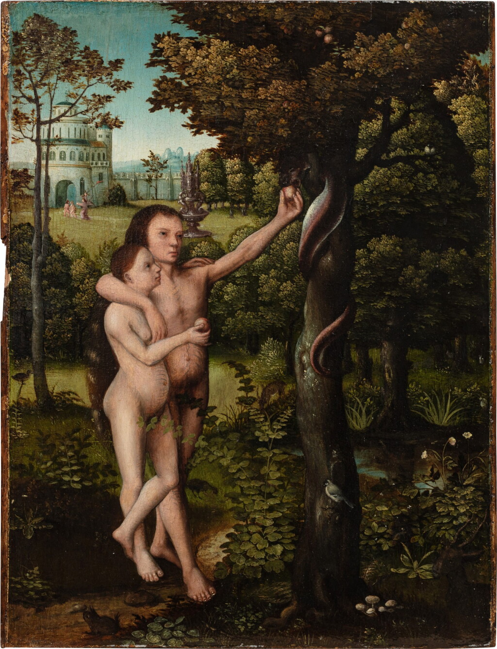 View full screen - View 1 of Lot 32. The Temptation of Adam and Eve | La Tentation d'Adam et Eve.