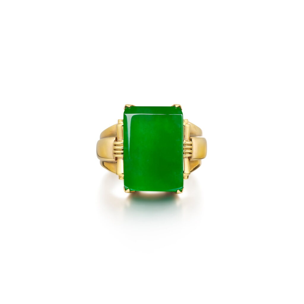 View full screen - View 1 of Lot 1848. Jadeite Ring | 天然翡翠 戒指.