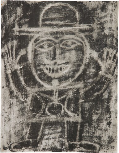 View full screen - View 1 of Lot 237. JEAN DUBUFFET | PERSONNAGE AU CHAPEAU MELON.