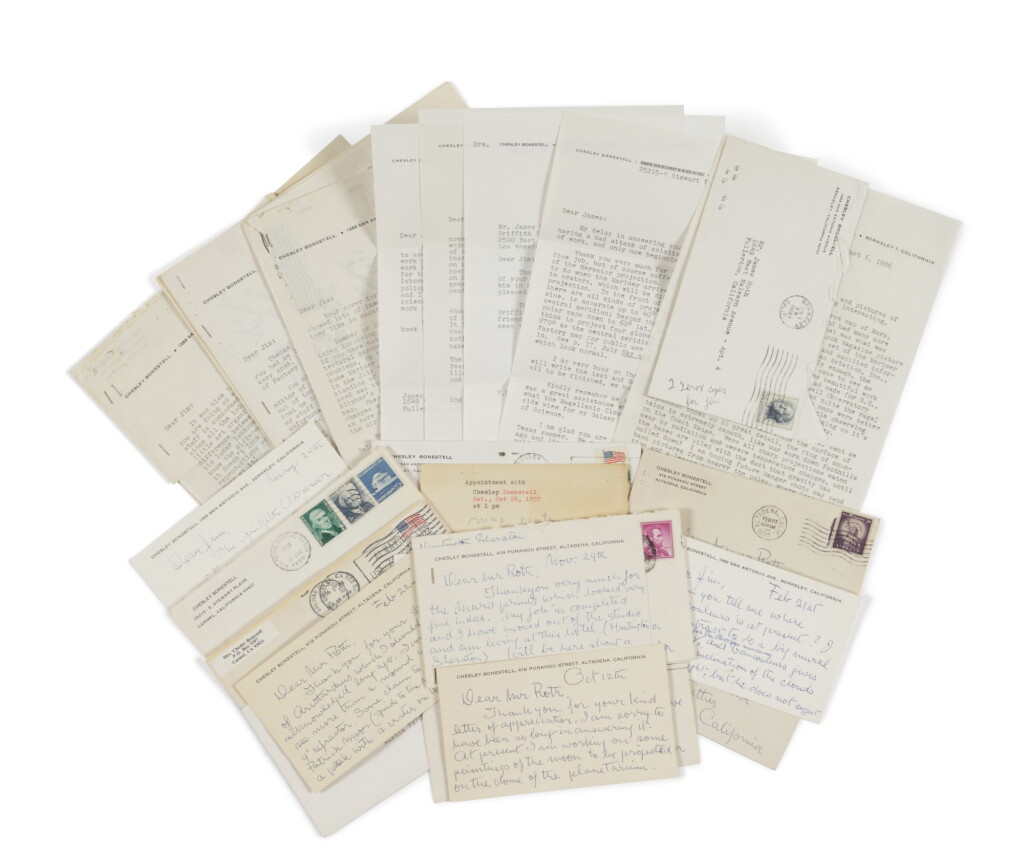View full screen - View 1 of Lot 7. Archive of material inc. correspondence from Chesley Bonestell to James Roth, books, and related ephemera.