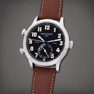 View full screen - View 1 of Lot 116. Reference 5524G-001 | Calatrava Pilot Travel Time A white gold automatic dual time wristwatch with date, Circa 2020 | 百達翡麗 型號 5524G-001 Calatrava Pilot Travel Time 白金自動上鏈兩地時間腕錶備日期顯示,製作年份約 2020.