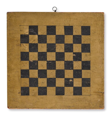 View full screen - View 1 of Lot 188. Three American Polychrome Paint-Decorated Gameboards, Late 19th or early 20th century.