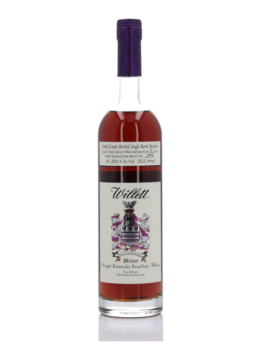View full screen - View 1 of Lot 518. Willett Family Estate Single Barrel Bourbon #3669 "Dulce De Leche" 14 Year Old 117.6 Proof NV (1 Bottle 75cl).