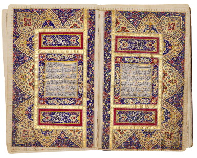View full screen - View 1 of Lot 106. An illuminated Qur’an, copied by Muhammad 'Ali ibn Muhammad Sadiq al-Isfahani, Persia, Qajar, dated 1227 AH/1812-13 AD.