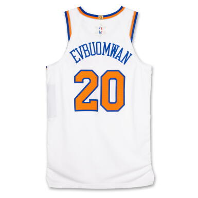 View full screen - View 1 of Lot 12. Tosan Evbuomwan ‘Christmas Day’ New York Knicks 2025-2026 Game Issued Association Edition Jersey.