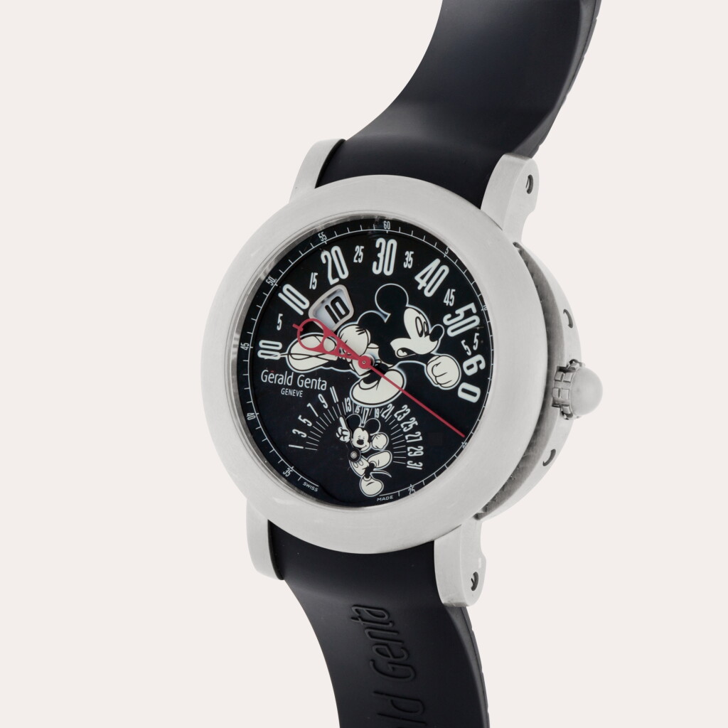 View full screen - View 1 of Lot 360. Arena Bi-Retro 'Mickey Mouse', Reference BSP.Y.80 | A limited edition titanium jump hour wristwatch with retrograde date and hour | Circa 2008.
