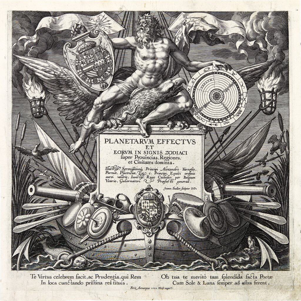 View full screen - View 1 of Lot 65. JAN SADELER I | THE SEVEN PLANETS (PLANETARUM EFFECTUS ET EORUM IN SIGNIS ZODIACI) (HOLLSTEIN 517-524).