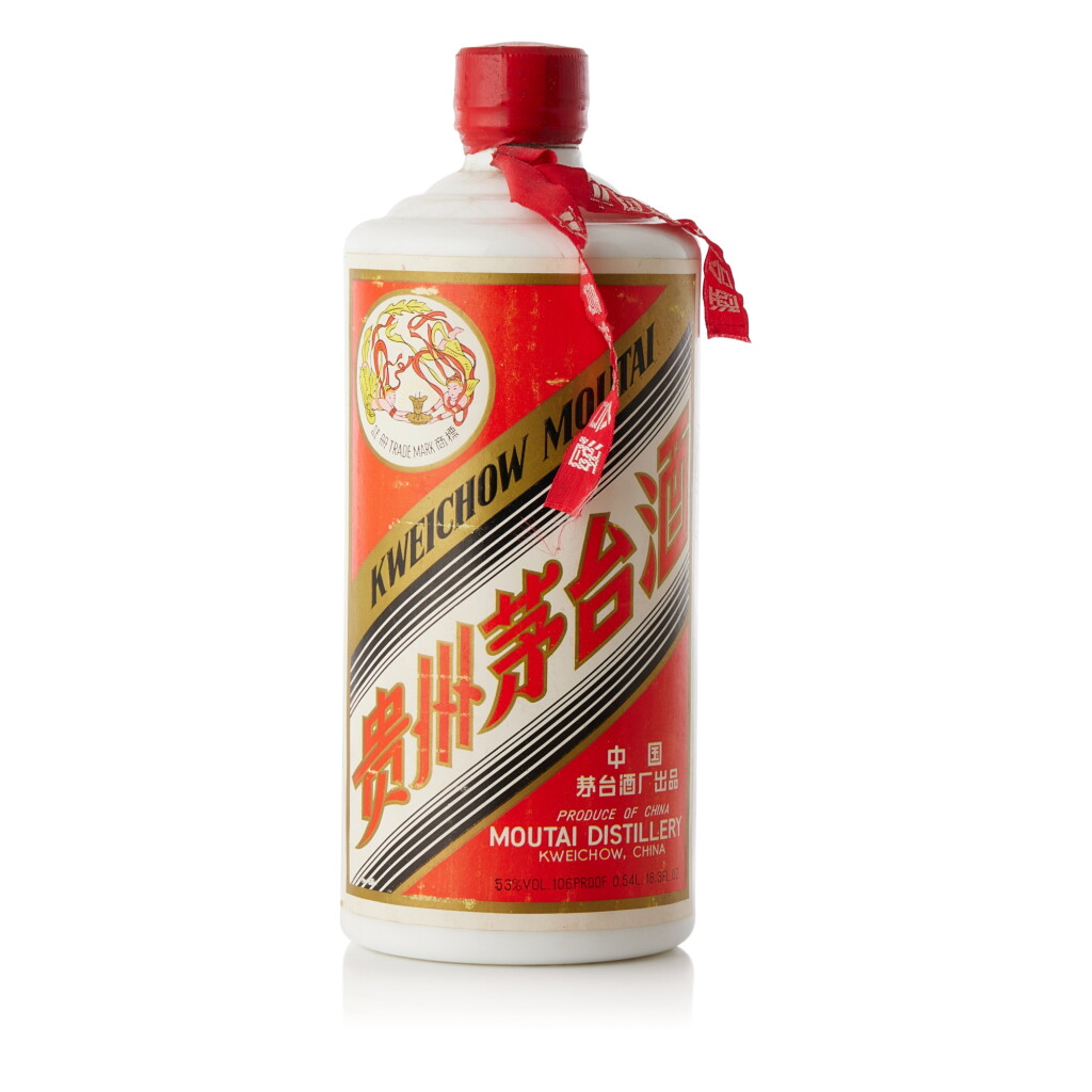 View full screen - View 1 of Lot 5076. 1975-1985年產"飛天牌"貴州茅台酒 (大飛天) Kweichow Flying Fairy Moutai circa 1975-1985 (1 BT54).
