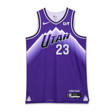 View full screen - View 1 of Lot 31. Lauri Markkanen Game Worn ‘3-Point Contest’ City Edition Complete Uniform .