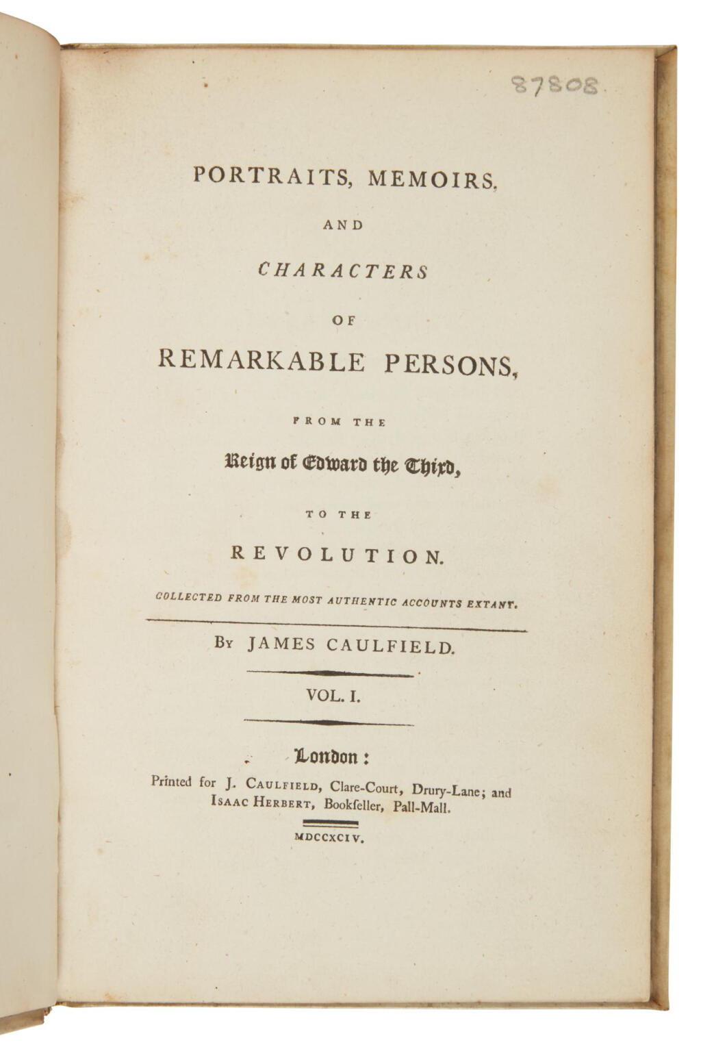 View full screen - View 1 of Lot 151. Caulfield, James | First edition of Caulfield's "rogues' gallery".