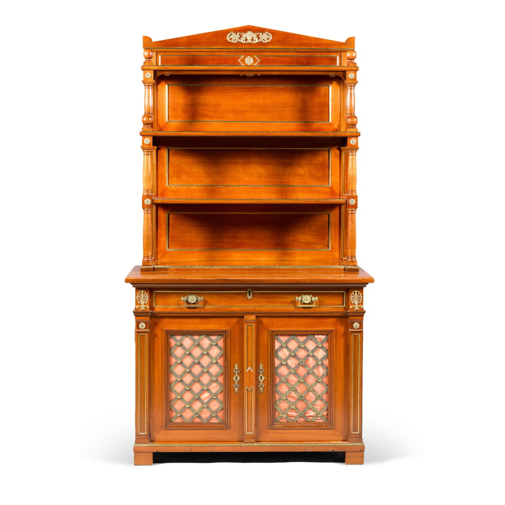 View full screen - View 1 of Lot 635. A neoclassical gilt-bronze mounted mahogany chiffonier, circa 1985.
