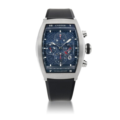 View full screen - View 1 of Lot 913. CVSTOS | CHALLENGE STAINLESS STEEL CHRONOGRAPH WRISTWATCH WITH DATE AND PWER RESERVE INDICATION CIRCA 2015.