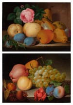 Still Lifes with Various Fruits on Stone Ledges, A Pair
