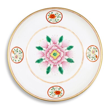 View full screen - View 1 of Lot 13. A famille-rose 'floral' dish, Qing dynasty, 18th / 19th century.