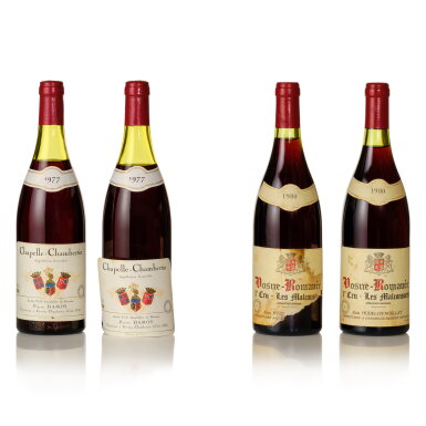 View full screen - View 1 of Lot 147. Vosne Romanée, Aux Malconsorts 1980 Alain Hudelot-Noëllat and Gevrey Chambertin 1977 Pierre Damoy (4 BT).