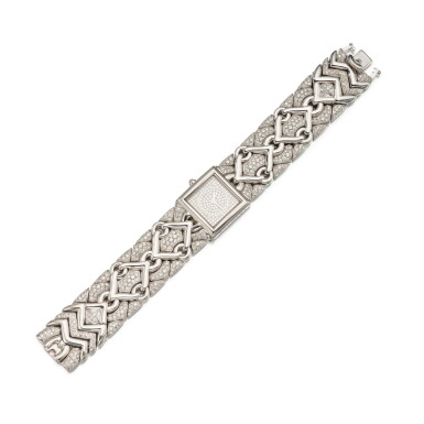 View full screen - View 1 of Lot 500. White Gold and Diamond 'Trika' Wristwatch.