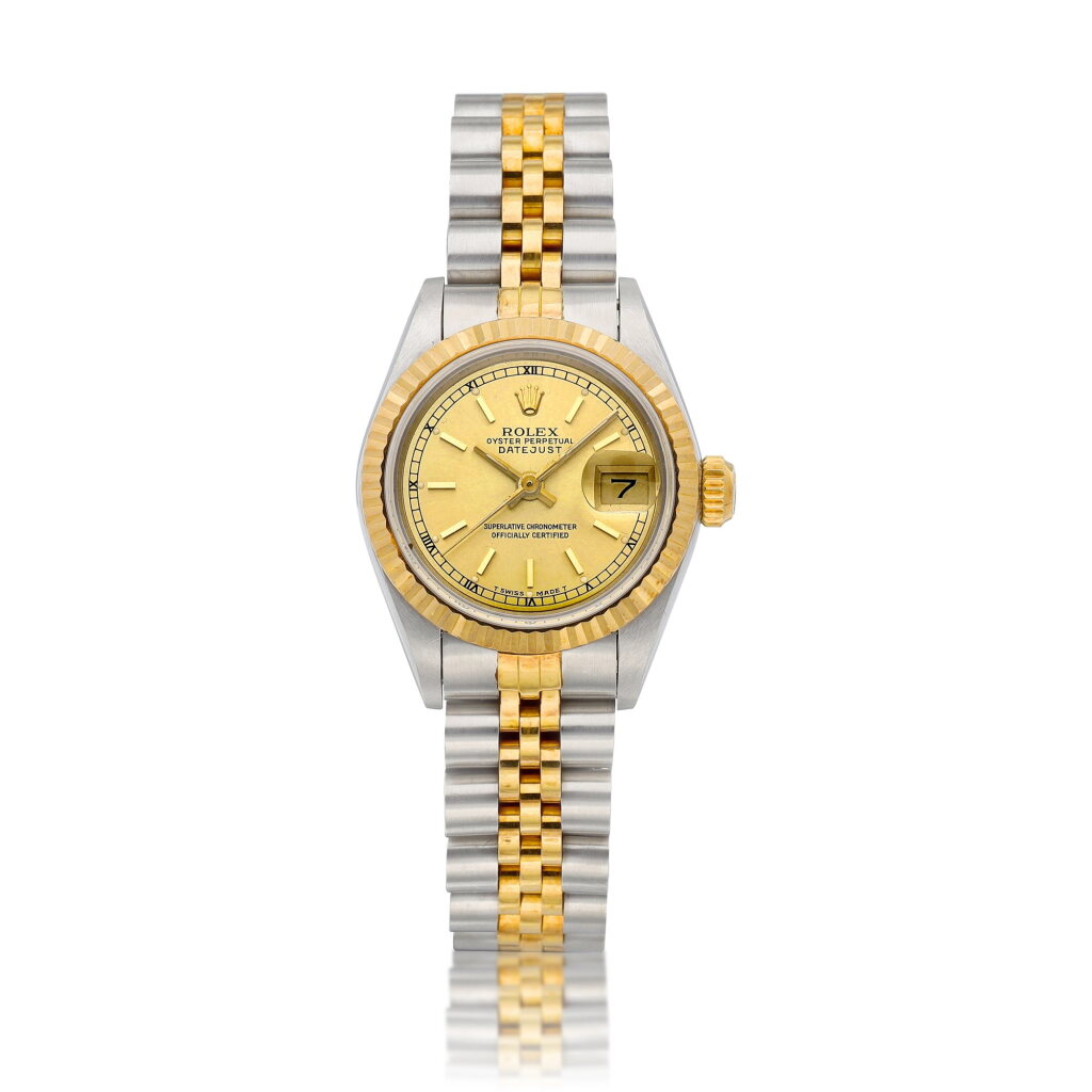 全螢幕檢視 - 查看8213DateJust, Reference 69173 | A yellow gold and stainless steel wristwatch with date and bracelet, Circa 1989 | 勞力士 | DateJust 型號69173 | 黃金及精鋼鏈帶腕錶,備日期顯示,約1989年製的1