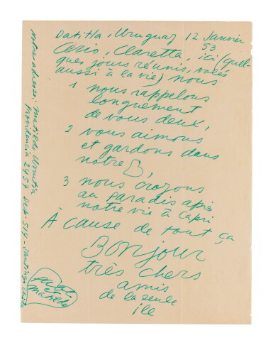 View full screen - View 1 of Lot 55. Pablo Neruda, 16 letters, together with documents, photographs and telegrams to Paolo Ricci, 1950-1953.