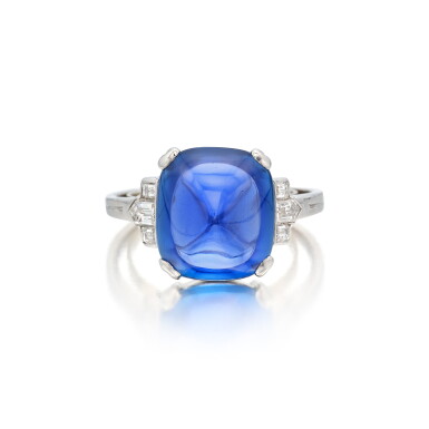View full screen - View 1 of Lot 129. Sapphire and Diamond Ring.