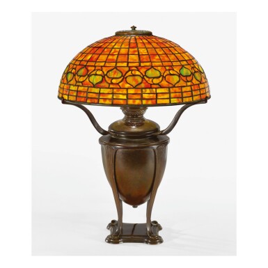 View full screen - View 1 of Lot 40. TIFFANY STUDIOS | "VINE BORDER" TABLE LAMP.