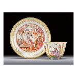 A MEISSEN CHINOISERIE TEABOWL AND SAUCER CIRCA 1723
